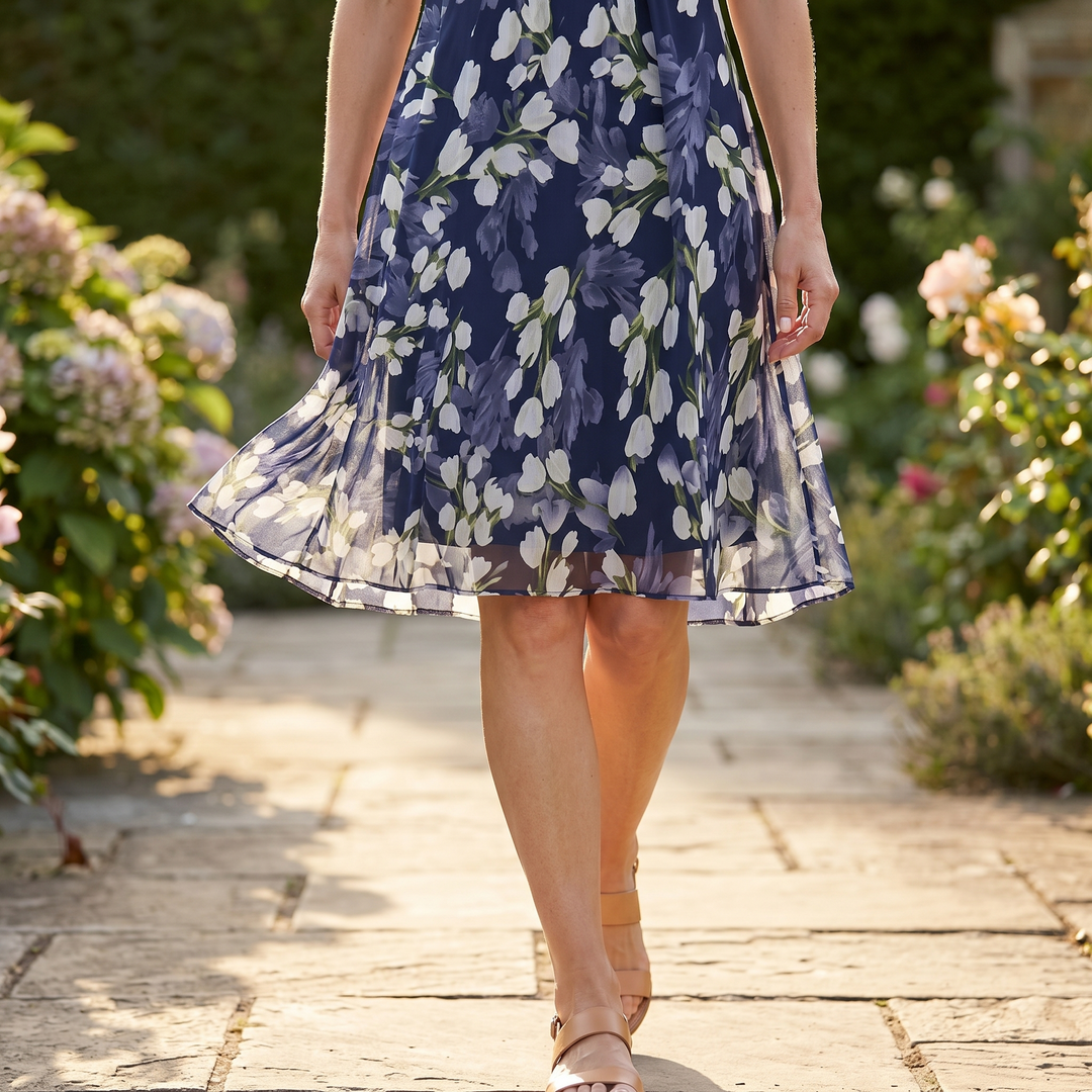 Monique | Elegant Floral Midi Dress