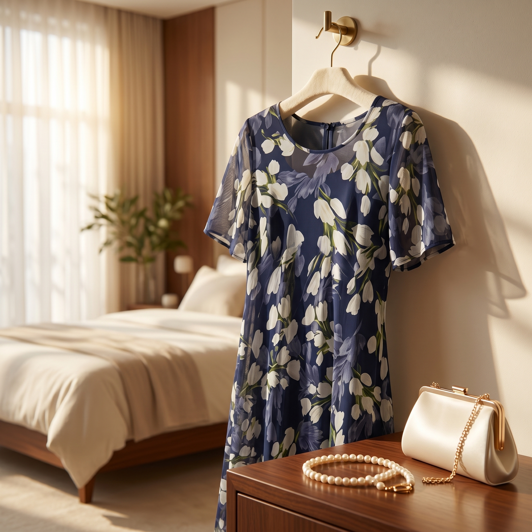 Monique | Elegant Floral Midi Dress