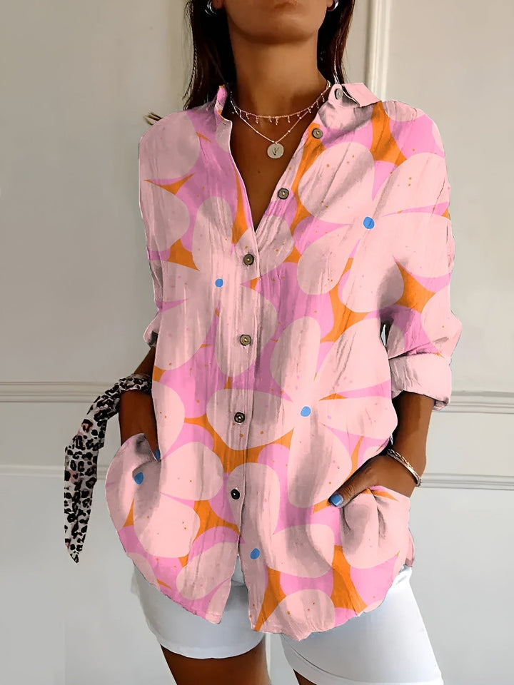 MELODIE™ – Chemise Boutonnée Fleurie et Élégante