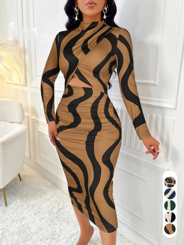 ARA™ - Robe fourreau Colorblock à découpes pour le printemps et l'automne